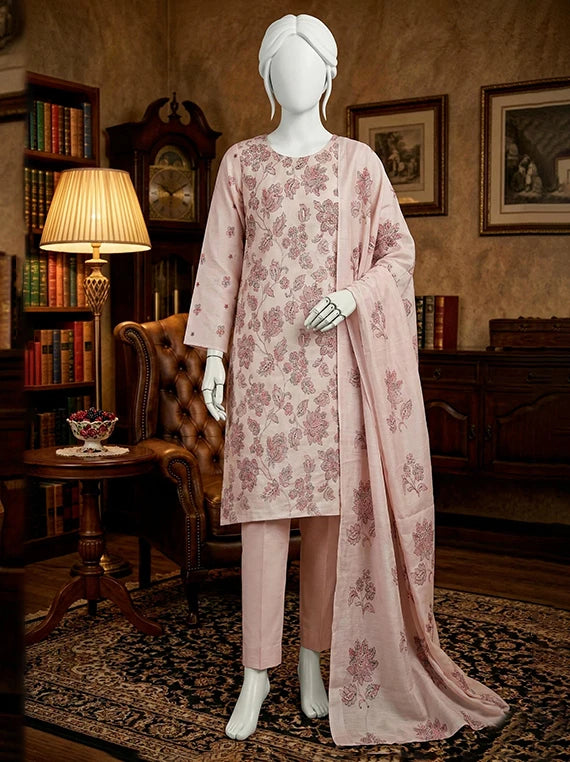 Blossom by ABC Fancy Embroidered Slub Lawn Collection 2026 (D-03)