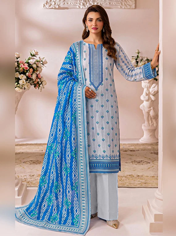 CHAH RANGI Printed Lawn Summer Collection 2026 (D-07)