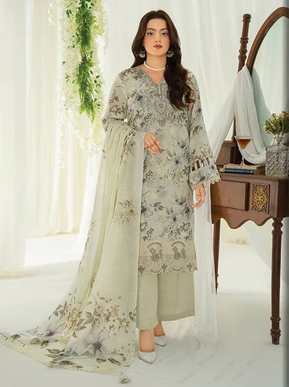 CUT & SHAPE by Zara Meer Fancy Lawn Collection 2026 (D-08)