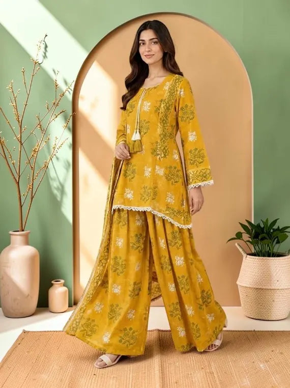 Chah Rangi Premium Khaddar Print Collection'26 (D-02)