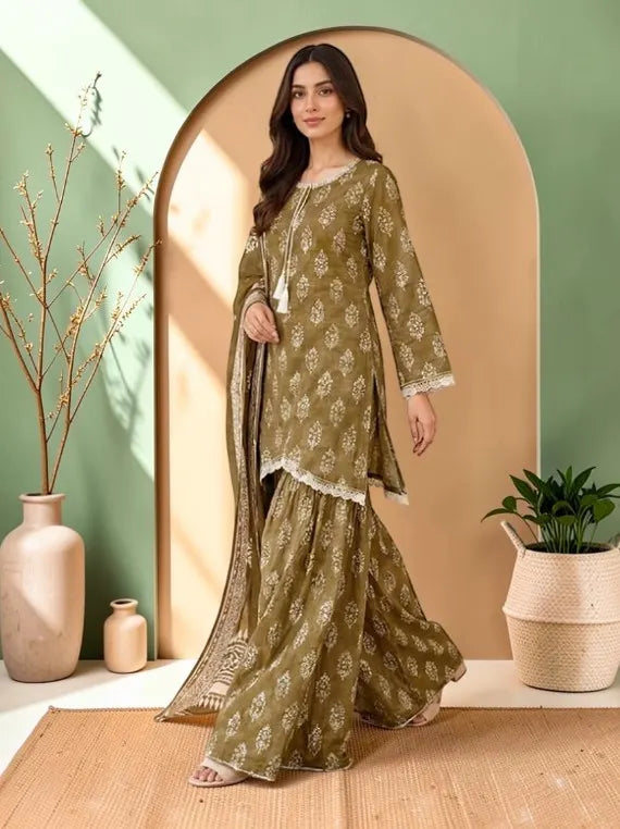 Chah Rangi Premium Khaddar Print Collection'26 (D-06)