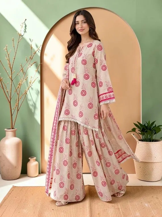Chah Rangi Premium Khaddar Print Collection'26 (D-08)