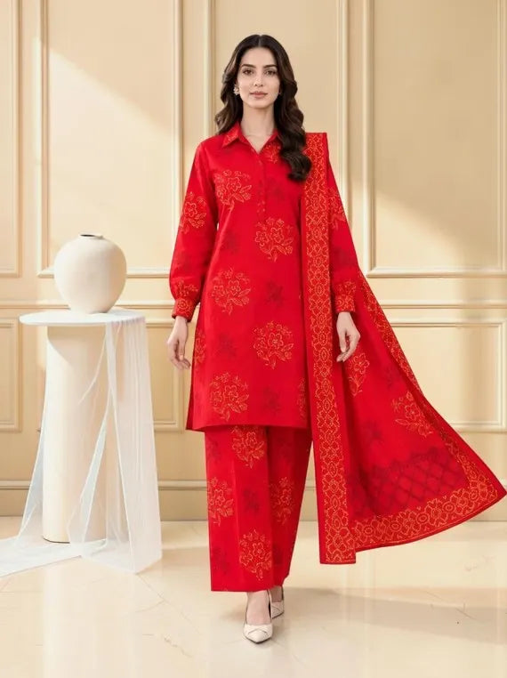 Chah Rangi Premium Khaddar Prints Collection'26 Vol-2 (D-08)
