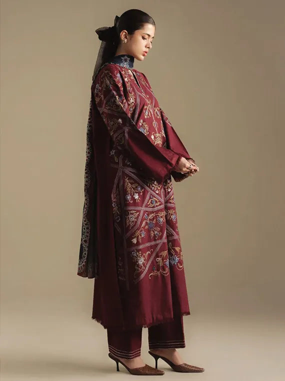 Coco By Zara ShahJahan Unstitched Winter Collection 2025 (CORAL-4B)