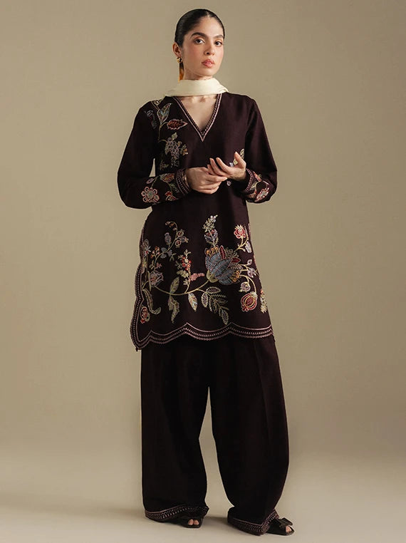 Coco By Zara Shahjahan Winter Khaddar Collection 2026 (Berry-3A)