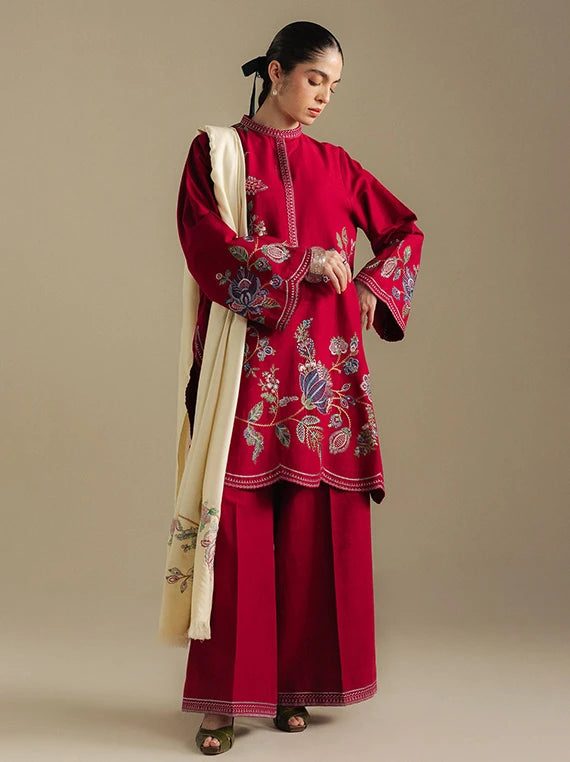 Coco By Zara Shahjahan Winter Khaddar Collection 2026 (Berry-3B)