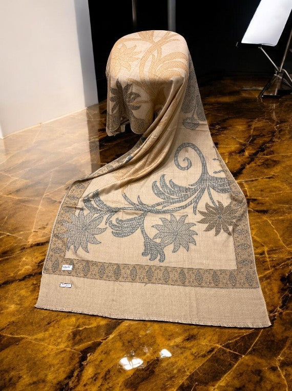 Cold Season Multi 4 Border Jall Wool Shawl Edit 2025 Vol-25DS13 (25DS13-04)