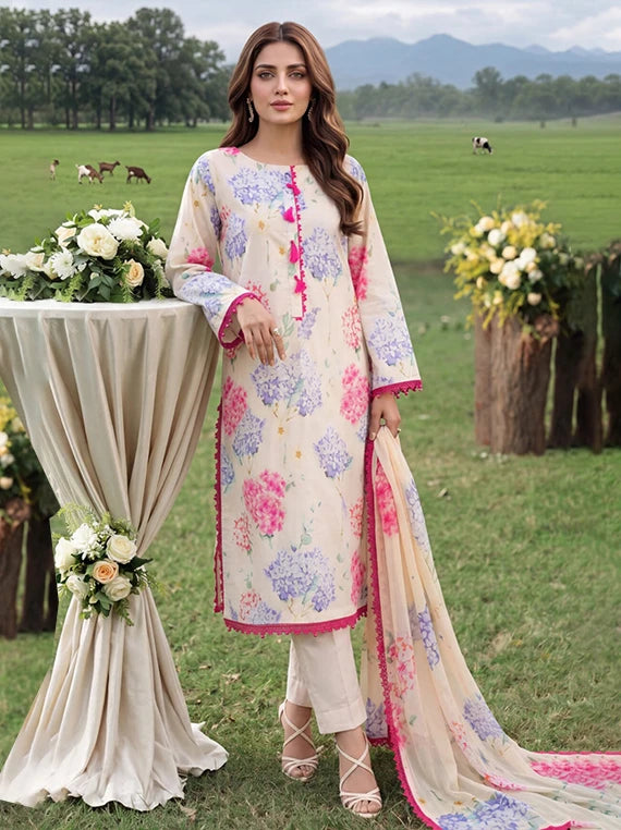 Colors by Alzohaib Lawn with Chiffon Dupatta Collection 2026 (D-02)