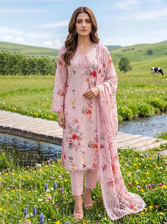 Colors by Alzohaib Lawn with Chiffon Dupatta Collection 2026 (D-09)