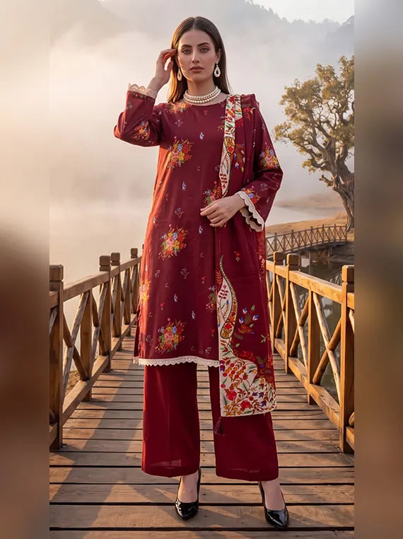 Colors by Alzohaib Linen Unstitched Printed Collection'26 V-02 (D-07)
