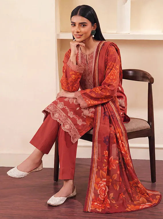 Coral by Fantak Unstitched Staple Slub Collection'26 V-1015 (D-07)