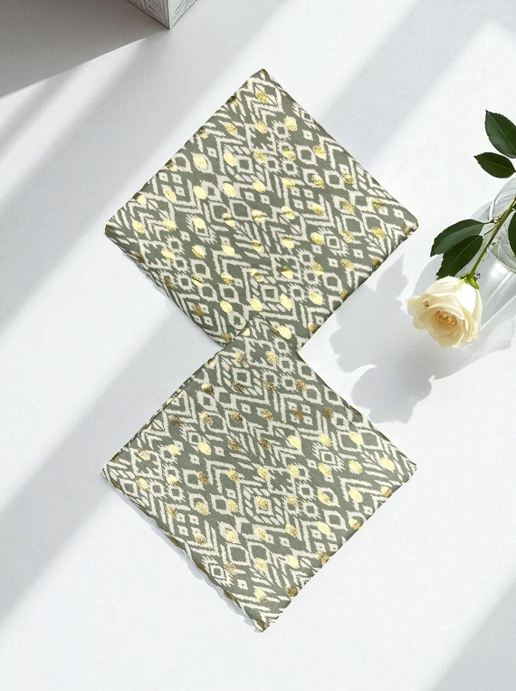 Cozy Charm Printed Stone Gold Linen Edit25 (SH29-09)