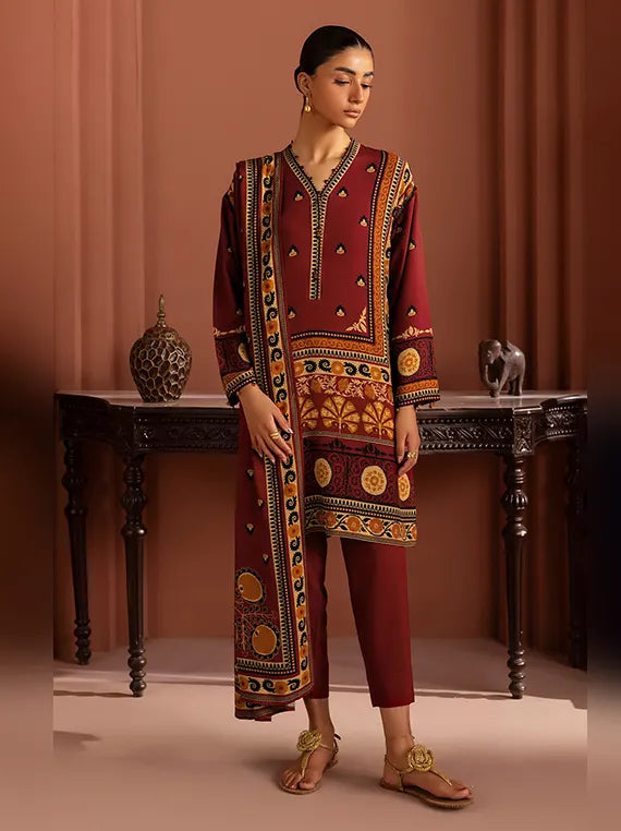 Crafted in Winter by Gul Ahmed Linen Unstitched Collection'26 (LT-62010)