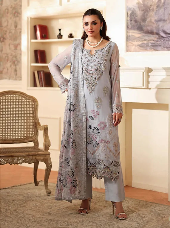 DASTAN by Ramsha Embroidered Chiffon Collection 2025 Vol-04 (T-405)