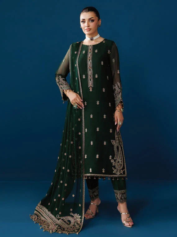 DUA by Alizeh Embroidered Chiffon Collection 2026 Vol-05 (02-Regal Green)