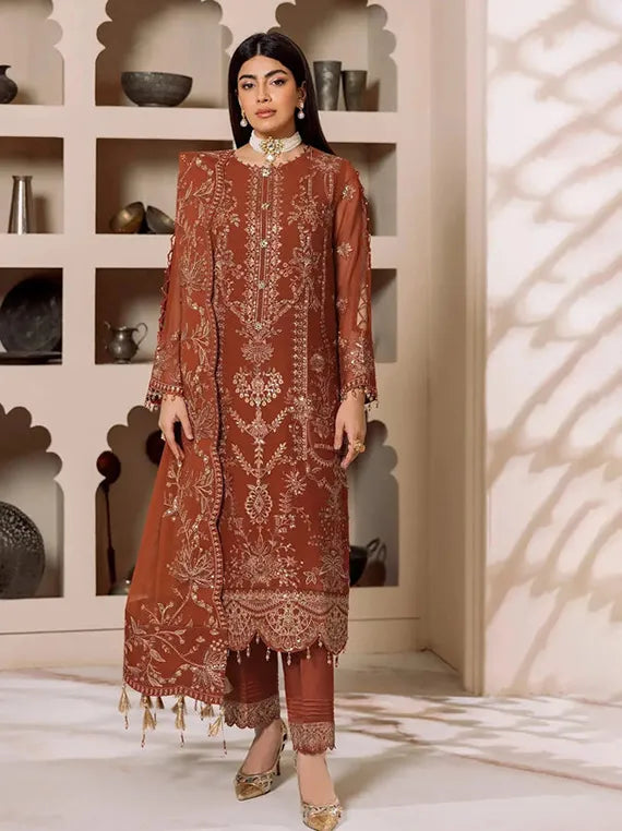 DUA by Alizeh Embroidered Fancy Collection 2026 (3003-Lyra Rust)