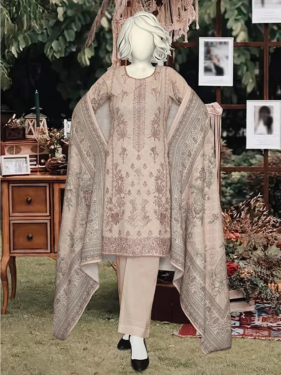 Dastoor by ABC Embroidered Peach Slub Collection 2025 (D-1245)