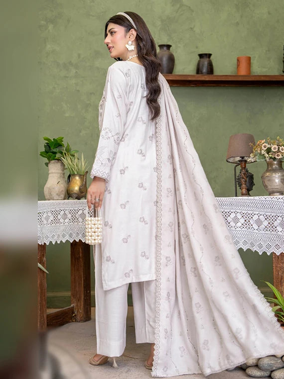 Deeda Zaib Unstitched Embroidered Yarn Peach Collection'26 by Riaz Arts (D-03)