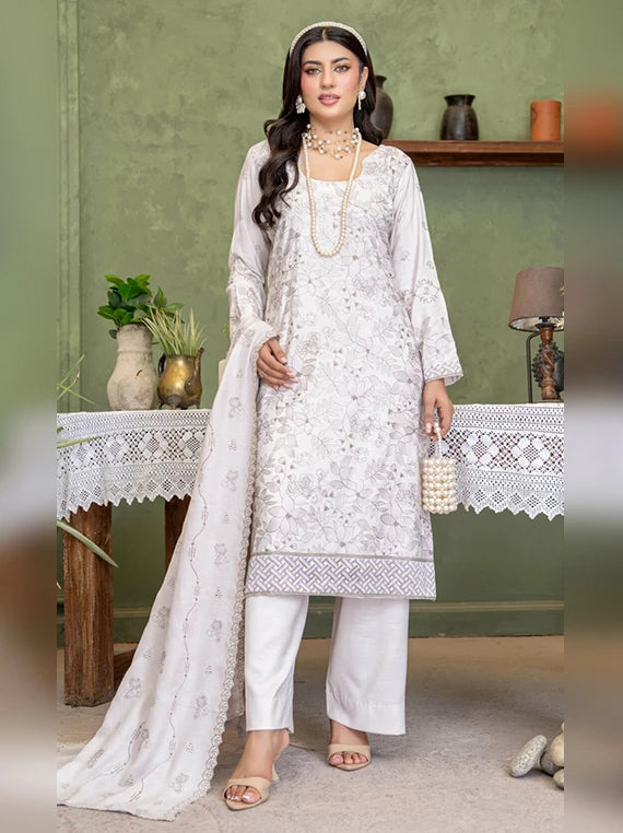 Deeda Zaib Unstitched Embroidered Yarn Peach Collection'26 by Riaz Arts (D-03)