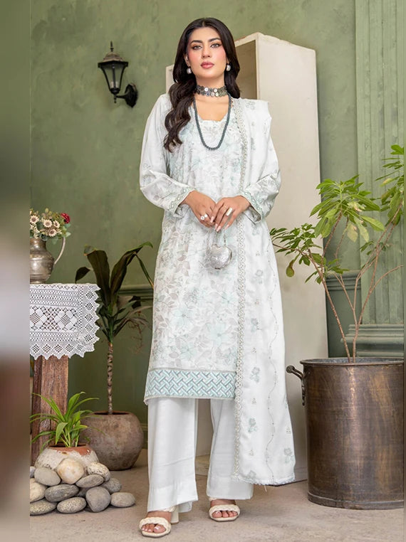 Deeda Zaib Unstitched Embroidered Yarn Peach Collection'26 by Riaz Arts (D-05)