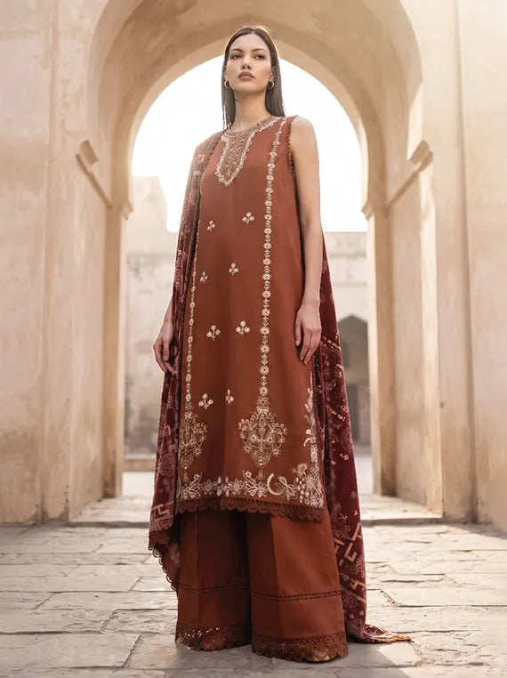 Dehleez By Celts Plachi Shawl Unstitched Collection'26 (D-06)