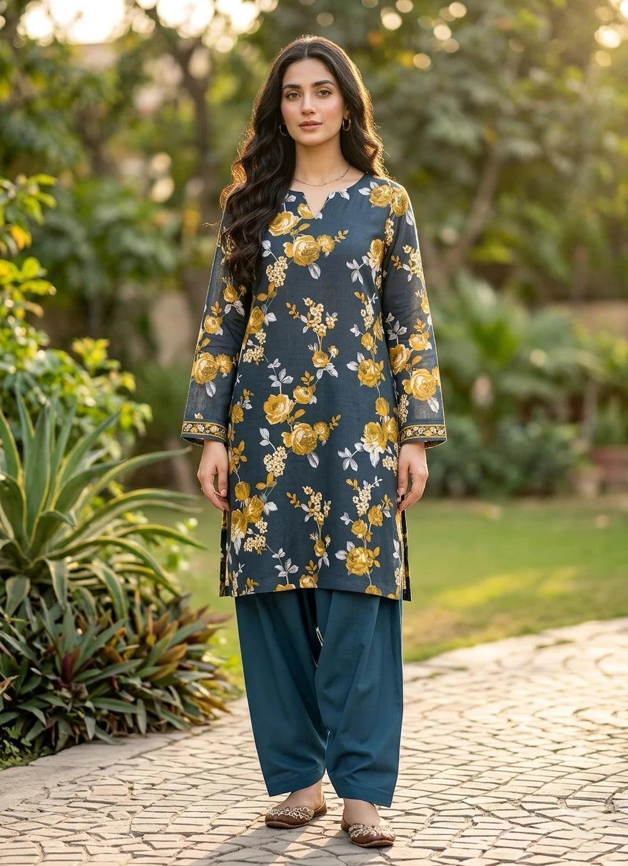 Delicate Flowers Printed Lawn Edit 2026 Vol-FA13 (D-03)