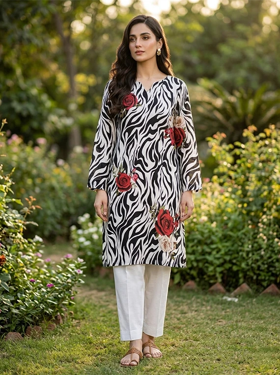 Delicate Flowers Printed Lawn Edit 2026 Vol-FA13 (D-12)