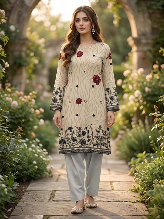 Delicate Flowers Printed Lawn Edit 2026 Vol-FA13 (D-19)