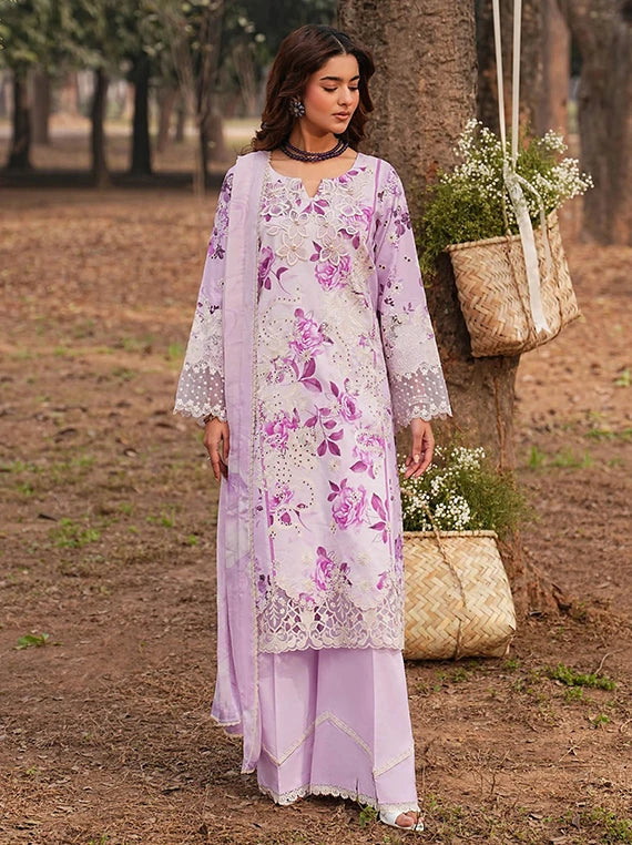 Dhanak Luxury by Ramsha Embroidered Lawn Collection 2026 (DH-104)