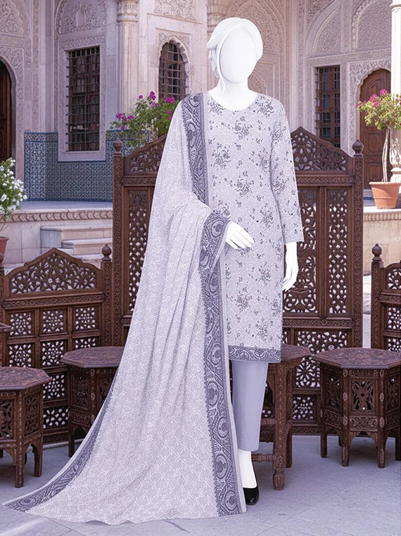 Dur E Fishan Embroidered Printed Lawn By ABC Collection 2026 Vol-01 (D-03)