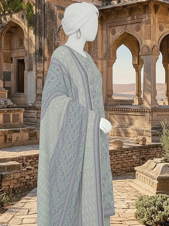 Dur E Fishan Embroidered Printed Lawn By ABC Collection 2026 Vol-02 (D-01)