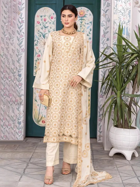 ELEGANZA Dastak by Pearl Arts Embroidered Karandi Collection 2025 Vol-10 (EG-878)