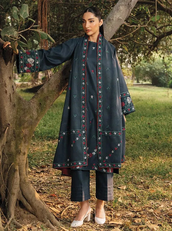 ENCHANTED by Seran Embroidered Khaddar Collection 2025 (D-07)