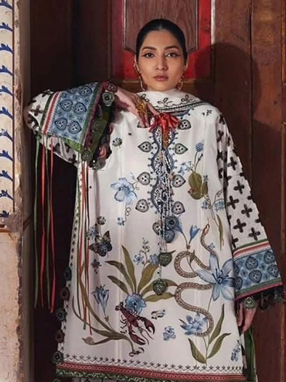 Elan Embroidered Lawn Collection 2026 (EL25-04B)