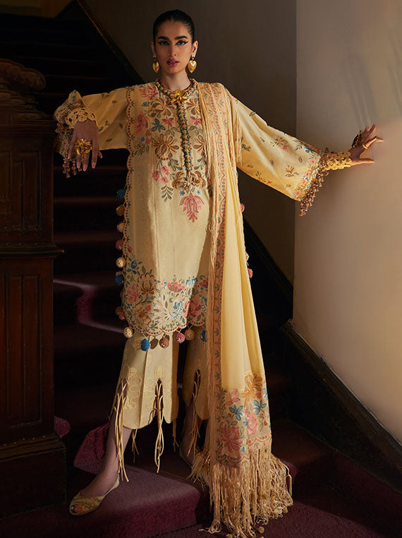 Elan Embroidered Lawn Collection 2026 (EL25-07A)