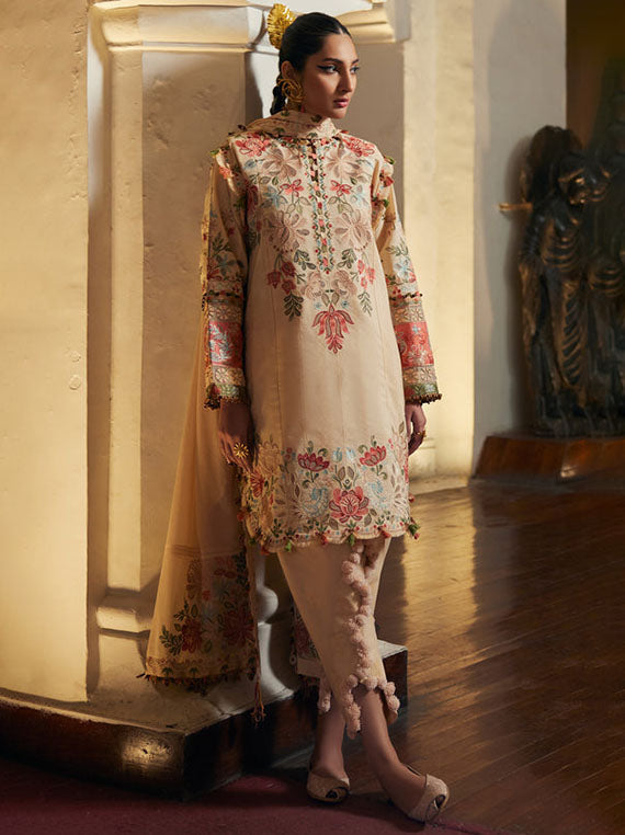 Elan Embroidered Lawn Collection 2026 (EL25-07B)