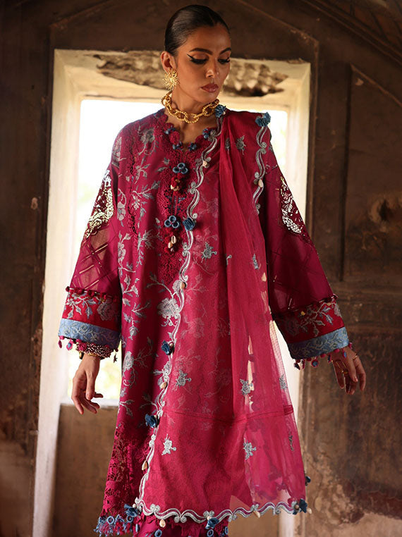 Elan Embroidered Lawn Collection 2026 (EL25-10B)