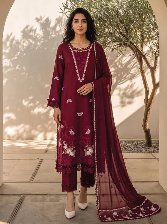 Elara by PANACHE Unstitched Karandi Collection'26 (03-Camellia)