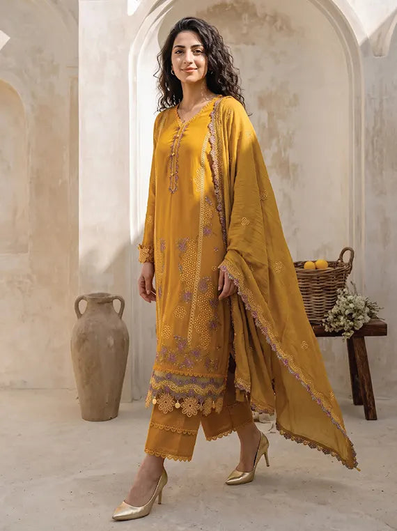 Elara by PANACHE Unstitched Karandi Collection'26 (06-Hazel)