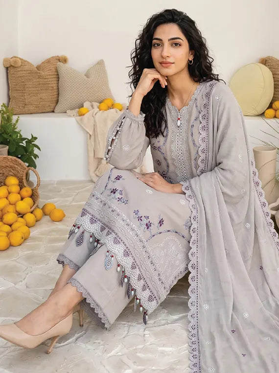 Elara by PANACHE Unstitched Karandi Collection'26 (09-Opal)