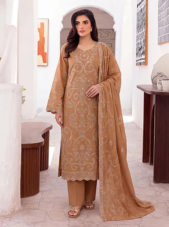 Elaya by Fantak Unstitched Peach Slub Collection'26 V-546 (D-05)