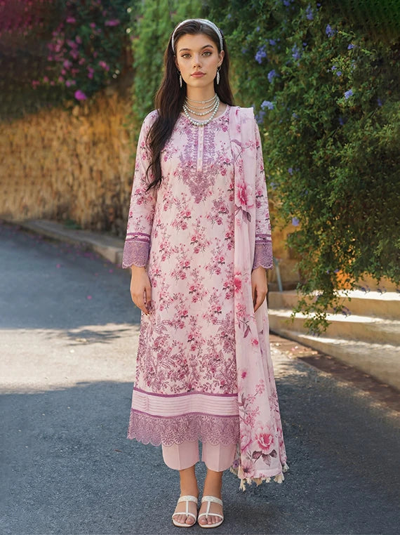 Elegance by Sanam Saeed Embroidered Lawn Collection 2026 (D-01)