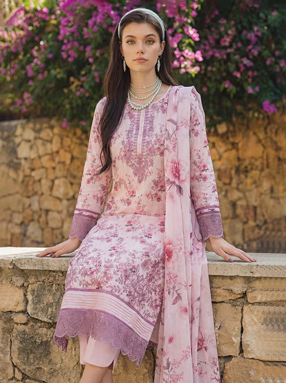 Elegance by Sanam Saeed Embroidered Lawn Collection 2026 (D-01)