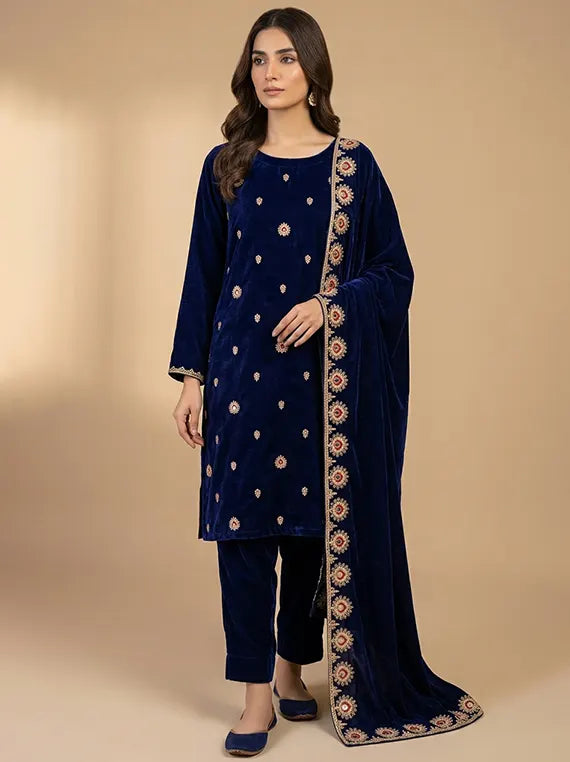 Elegant Embroidered Velvet Edit 2026 Vol-26DS01 (D-03)