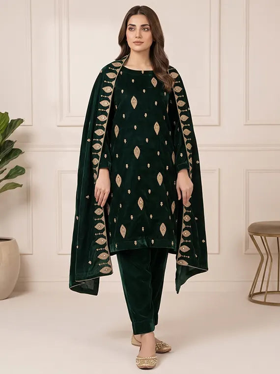 Elegant Embroidered Velvet Edit 2026 Vol-26DS01 (D-09)