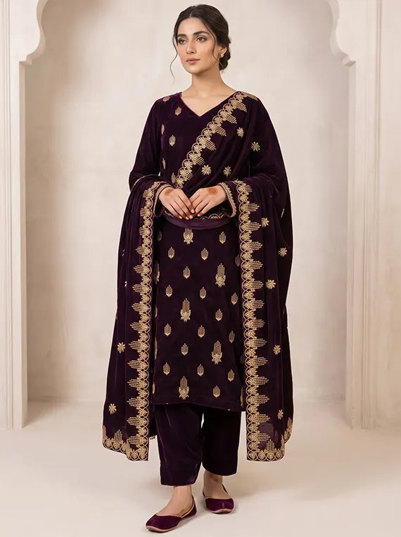 Elegant Embroidered Velvet Edit 2026 Vol-26DS01 (D-11)