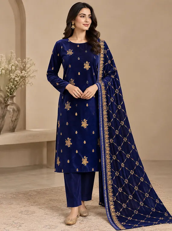 Elegant Embroidered Velvet Edit 2026 Vol-26DS01 (D-13)