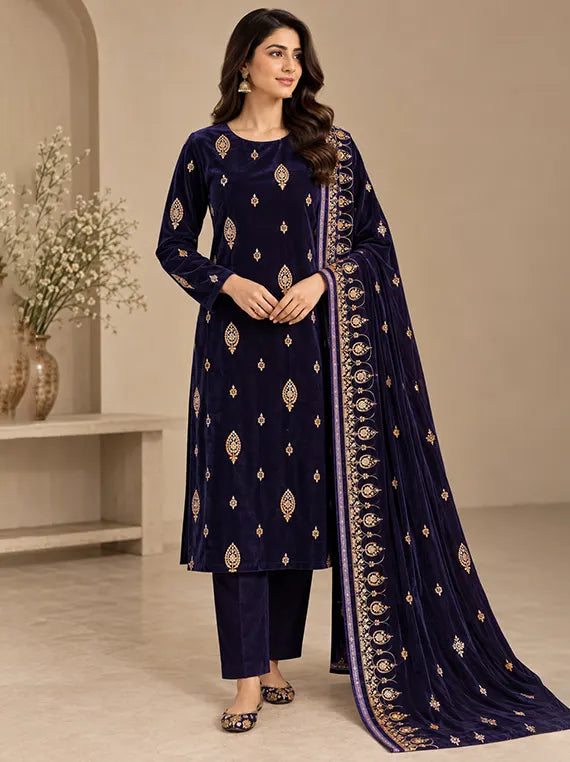 Elegant Embroidered Velvet Edit 2026 Vol-26DS01 (D-16)
