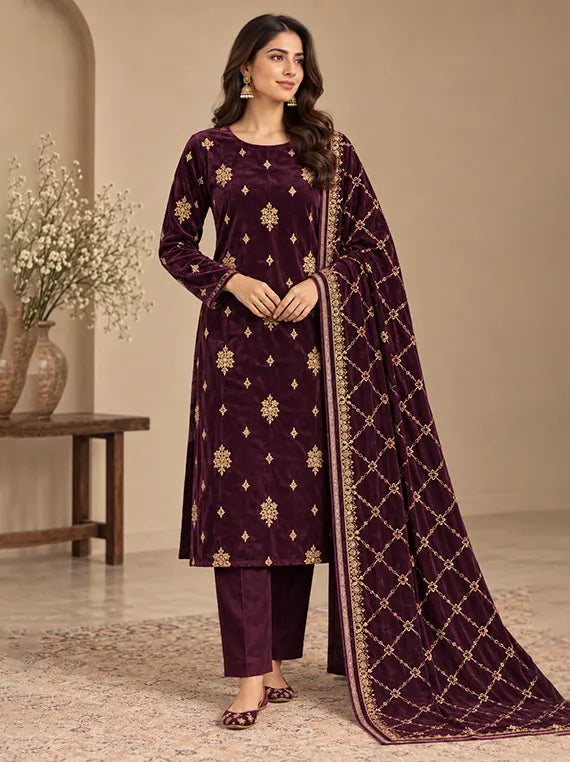 Elegant Embroidered Velvet Edit 2026 Vol-26DS01 (D-18)