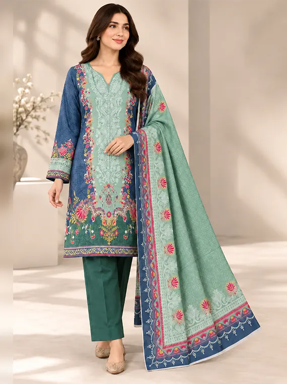Elegant Floral Khadder Unstitched 3-Piece Suit Edit 2026 Vol-GR09 (D-14)